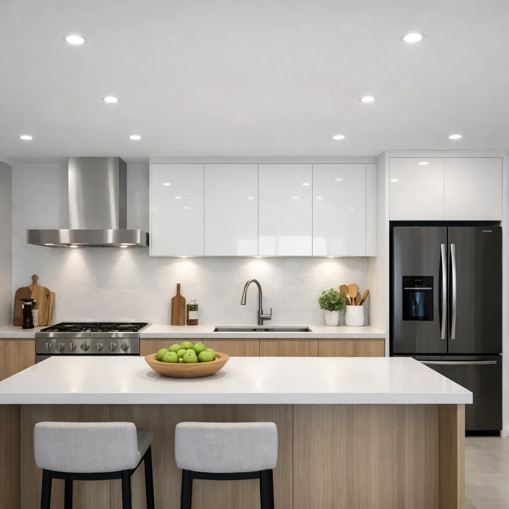 Contemporary kitchen plaster ceiling design